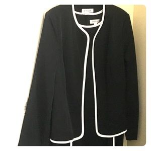 Black & white dress with matching jacket.